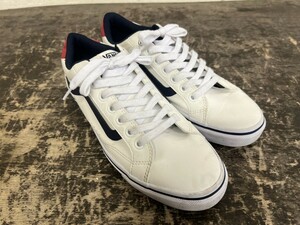 バンズ VANS 26cm ウィークリーコート WEEKLY COURT スニーカー シューズ V441 レザー 白 ホワイト 紺 ネイビー 赤 レッド