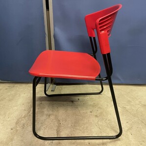 スチールケース ミーティングチェア スタッキング Assisa steelcase レッド 業務用 会議椅子 14台 台車 チェアカートの画像4