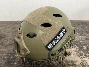 美品！SHENKELPJタイプ タクティカルヘルメット 4点式あご紐ヘルメット (TAN) レプリカ 米軍装備 サバゲー