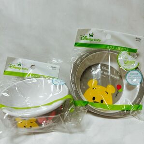 新品　プーさん　メラミン製　食器　2個セット