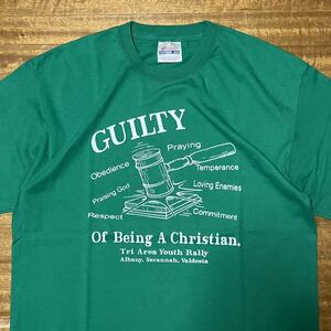 Hanes 2枚タグ GUILTY 裁判 ガベル Tシャツ Mサイズ 古着 ビンテージ 