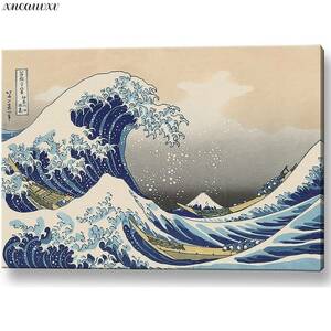 Art hand Auction Katsushika Hokusai-Kunsttafel, 36 Ansichten des Berges Fuji, die große Welle vor Kanagawa, Reproduktion, spektakuläre Aussicht, Kunst im japanischen Stil, Dekoration, klassische Naturlandschaft, Meeresmalerei, Innenkunst, Malerei, Ukiyo-e, drucken, Bild eines berühmten Ortes