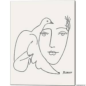 ピカソ アートパネル 平和の鳩女の子 インテリア 模写 抽象 壁掛け 部屋飾り 装飾 キャンバス 絵画 ウォール アート 芸術 美術品 模様替え
