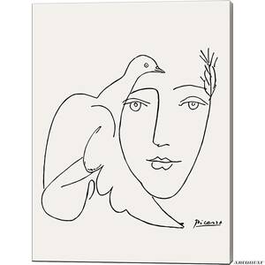  Picasso art panel flat peace. dove girl interior copy .. ornament part shop decoration equipment ornament canvas picture wall art art work of art pattern change 