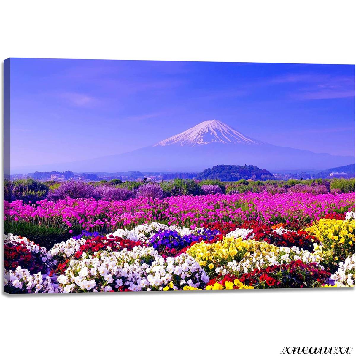 Grande taille Mt. Fuji et champs de fleurs Panneau d'art Paysage Intérieur Tenture murale Décoration de pièce Installation facile Peinture Art Classique Appréciation Redécoration Chambre intérieure, Ouvrages d'art, Peinture, graphique