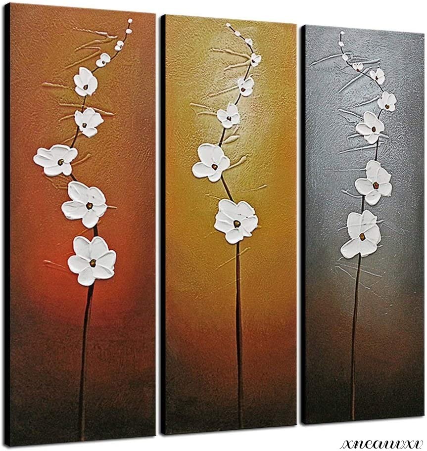 Hand-painted art panel, canvas, Japanese style, interior, room decoration, decoration, painting, wall hanging, oil painting, Japan, gift, present, stylish, pretty, flower, white, Painting, Oil painting, Nature, Landscape painting