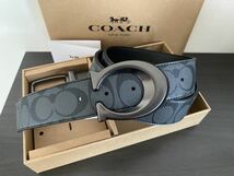 COACH コーチ　メンズベルト　リバーシブル　シグネチャー　社会人　ビジネス　紳士　フリーサイズ_画像5