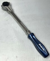 新品未使用　Snap-on ラウンドヘッド　スイベルラチェット　限定 クラシックグリップ　メタリックブルー　FHNFD100 3/8　snapon_画像1