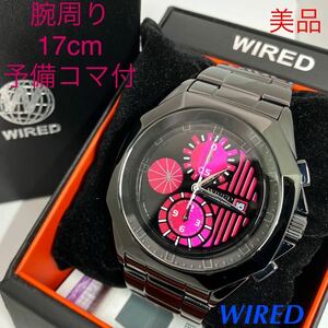  прекрасный товар * батарейка новый товар * включая доставку * Seiko SEIKO Wired WIRED хронограф мужские наручные часы TWO FACE розовый / черный 7T92-0LW0 AGAV061