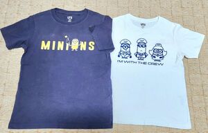 [ミニオン]白130.紺140　半袖Tシャツ　二枚セット　ユニクロ☆即購入OKです☆ 