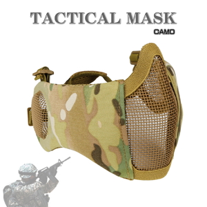 * Tacty karu airsoft mask mesh face guard ear protection attaching half cloudiness . not equipment cosplay special squad free size camouflage *