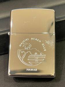 ★1030 Zippo HAWAII WAIKIKI BEACH CLUB ジッポ オイルライター ライター ハワイ ワイキキ ビーチクラブ シルバー 喫煙具 火花確認済み