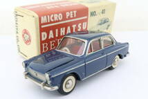 MICRO PET 大盛屋PHE-41 DAIHATSU BERLINA ダイハツ コンパーノベルリーナ紺 フォグライト無タイプ 箱付 1/40 日本製 イコレ _画像1