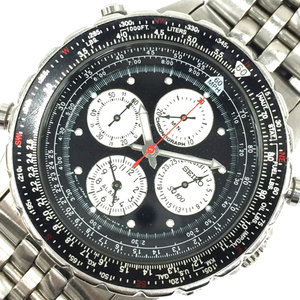 セイコー フライトマスター クロノグラフ クォーツ 腕時計 7T34-6A90 メンズ ブラック文字盤 未稼働品 SEIKO