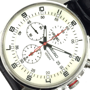 セイコー クロノグラフ デイト クォーツ 腕時計 7T92-0MF0 メンズ 未稼働品 シルバーカラー文字盤 純正ベルト