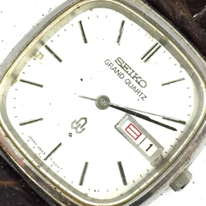 セイコー グランドクォーツ デイデイト 腕時計 メンズ シルバーカラー文字盤 社外ベルト 4843-5100 SEIKO