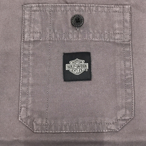 新品同様 ハーレー ダビッドソン サイズM 半袖 シャツ ボタン ポケット メンズ グレー 未使用品 HARLEY DAVIDSONの画像4