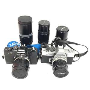 minolta SRT SUPER SRT101 フィルムカメラ MC MACRO ROKKOR-QF 1:3.5 50mm レンズ 含む まとめセット QX031-21