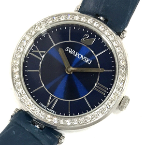 スワロフスキー クォーツ 腕時計 ブルー文字盤 レディース ラウンドフェイス ファッション小物 QR032-361