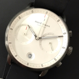 ノードグリーン クォーツ 腕時計 クロノグラフ メンズ 稼働品 ホワイト文字盤 ファッション小物 nordgreen