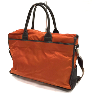 オロビアンコ リモンタナイロン ブリーフケース 2way ショルダー / ハンドバッグ 鞄 メンズ オレンジ×ブラウン系