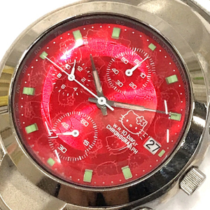 ハローキティ 2000 リミテッドエディション デイト スモセコ クォーツ 腕時計 未稼働品 レッド文字盤 未稼働品