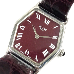 セリーヌ 321 手巻き 腕時計 純正ベルト 保存箱付き レディース 未稼働品 CELINE ジャンク QR033-33