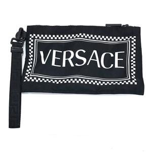 ヴェルサーチ ナイロン クラッチバッグ ナイロン ジップ開閉式レディース ブラック ファッション小物 VERSACE
