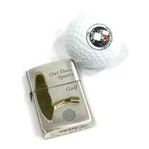 ジッポー Out Door Sports Golf ゴルフパターデザイン オイルライター ゴルフボール・ゴルフティー付 保存木箱付_画像1