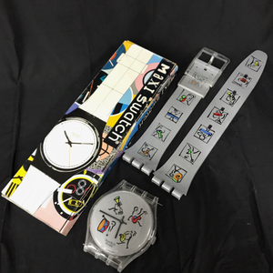 スウォッチ 掛け時計 507.101 腕時計型 2001 未稼働品 外箱付き swatch 現状品 QR034-2