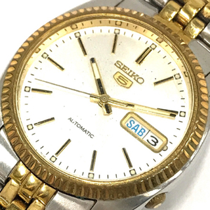 セイコー 5 デイデイト 自動巻 オートマチック 腕時計 7S26-0500 シルバーカラー文字盤 稼働品 純正ブレス SEIKO