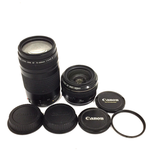 Canon LENS EF 28mm 1:1.8 75-300mm 1:4-5.6 II カメラレンズ 2点 セット QX033-10