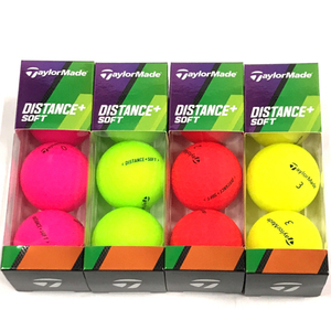 テーラーメイド DISTANCE+ SOFT ゴルフボール ネオンカラー 4色 各3球 計12点 保存箱 付属 TaylorMade