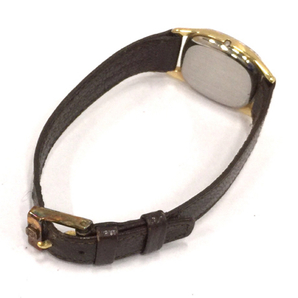 オメガ デビル プッシュ式 クォーツ 腕時計 1387 ゴールドカラー文字盤 レディース 未稼働品 純正尾錠 社外ベルトの画像5