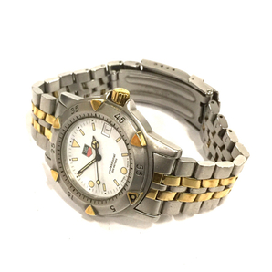 1円 タグホイヤー 腕時計 WD1221-K-20 ラウンド デイト Professional 200m 白文字盤 クォーツ メンズ 純正ベルトの画像5