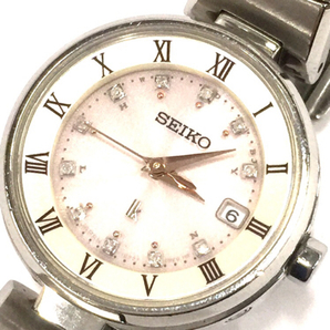セイコー ルキア 1B22-0AR0 ソーラー デイト 腕時計 レディース 未稼働品 付属品あり SEIKO QR035-86の画像1