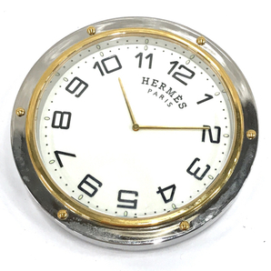 エルメス クリッパーリーベル PE-CL1.706 クォーツ 置時計 シルバー×ゴールド 未稼働 HERMESの画像2