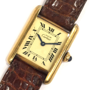 カルティエ ヴェルメイユ タンク 925 クォーツ 腕時計 レディース スクエアフェイス 純正ベルト ブランド小物 Cartier