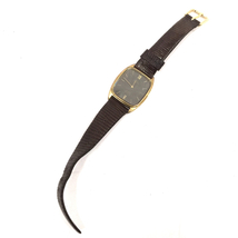 オメガ デビル 1365 クォーツ 腕時計 プッシュ式 グレー文字盤 メンズ 社外ベルト 未稼働品 スクエアフェイス OMEGA_画像9