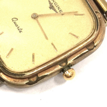 ロンジン クォーツ 腕時計 メンズ ゴールドカラー文字盤 ジャンク品 ファッション小物 社外ベルト LONGINES_画像4