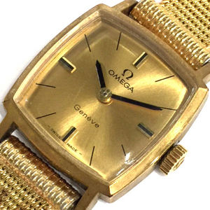 オメガ ジュネーブ 手巻き 機械式 腕時計 レディース ゴールドカラー 稼働品 社外ブレス ファッション小物 OMEGA