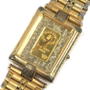 スイスバンク ファインゴール クォーツ 腕時計 スクエアフェイス 未稼働品 ユニセックス ジャンク品 雑貨 小物