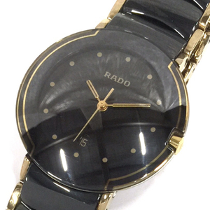 ラドー ダイヤスター クォーツ 腕時計 メンズ ブラック文字盤 未稼働品 129.0300.3 純正ブレス RADO