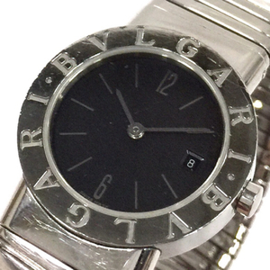 BVLGARI ブルガリブルガリ デイト クォーツ 腕時計 BB262TS レディース ブラック文字盤 稼働品 保存箱付き