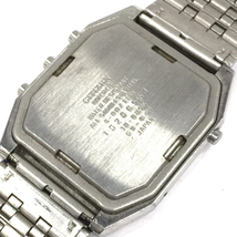 シチズン 腕時計 4-082311K スクエア 黒文字盤 シルバーカラー金具 クォーツ メンズ 社外ベルト CITIZEN QR035-94_画像2