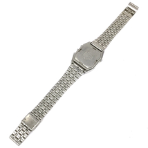 シチズン 腕時計 4-082311K スクエア 黒文字盤 シルバーカラー金具 クォーツ メンズ 社外ベルト CITIZEN QR035-94_画像5