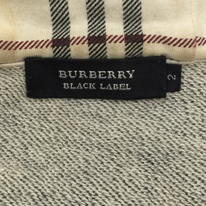 バーバリー ブラック レーベル サイズ2 ジップアップパーカー フード ファー ノバチェック メンズ グレー BURBERRYの画像4