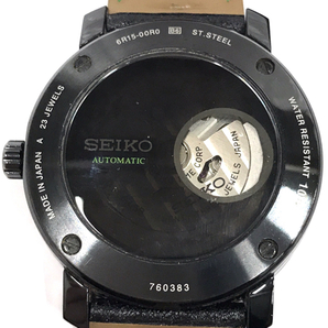 セイコー ムービングデザインデイト 6R15-00R0 自動巻 オートマチック 腕時計 ブラック 不働品 メンズ 社外ベルトの画像2