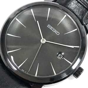 セイコー ムービングデザインデイト 6R15-00R0 自動巻 オートマチック 腕時計 ブラック 不働品 メンズ 社外ベルトの画像1