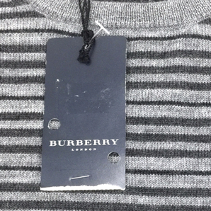 美品 バーバリー ロンドン Mサイズ ニット セーター トップス グレー メンズ タグ付き BURBERRYの画像5